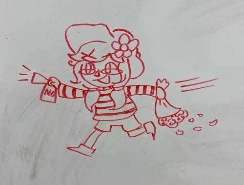 Flower Made It Onto The Whiteboard In The Break Room At My Workplace. She's Making A Scene Please Send