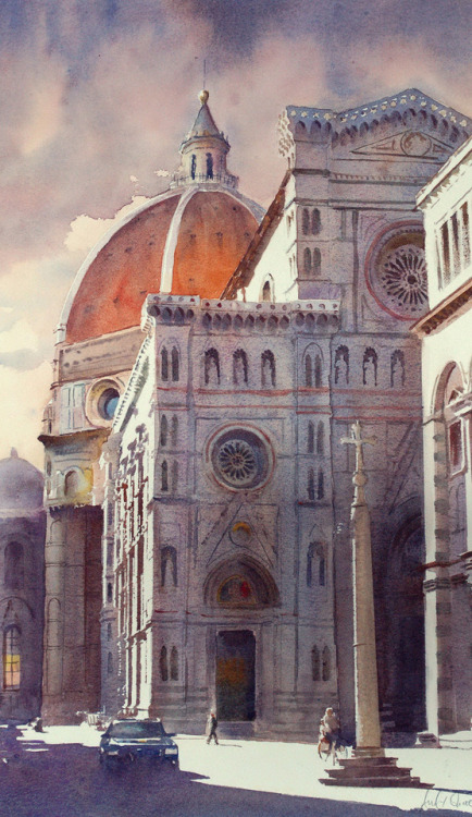 Andy Shore (British, based Leicestershire, England) - 1: Venice Doorway  2: Florence Dome&