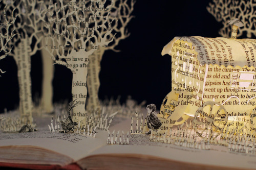 Roald Dahl’s Danny Champion of the World.A book sculpture by Justin Rowewww.daysfalllikeleaves