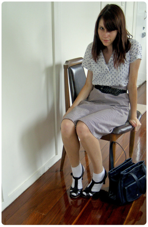 schoolgirl-discipline:  Waiting to be summoned into the study to explain her behaviour.