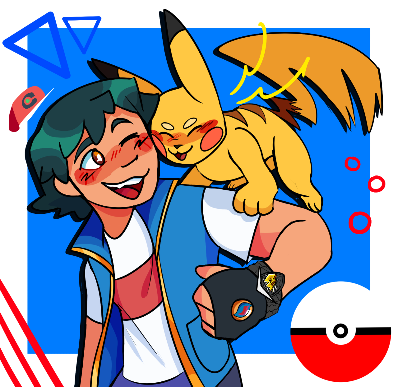 ultraguardians:ash and pikachu ash and pikaa :3 