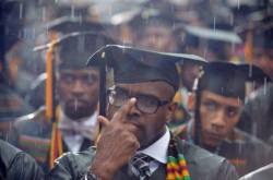 menifee901:  beyoutiful-bliss:  coolcalmcommitted:  thebelleisblack:  eighthofjune:  “This picture of Morehouse graduates drenched in rain yesterday has surprisingly caused quite a stir. Many are saying it’s indicative of Morehouse not having the