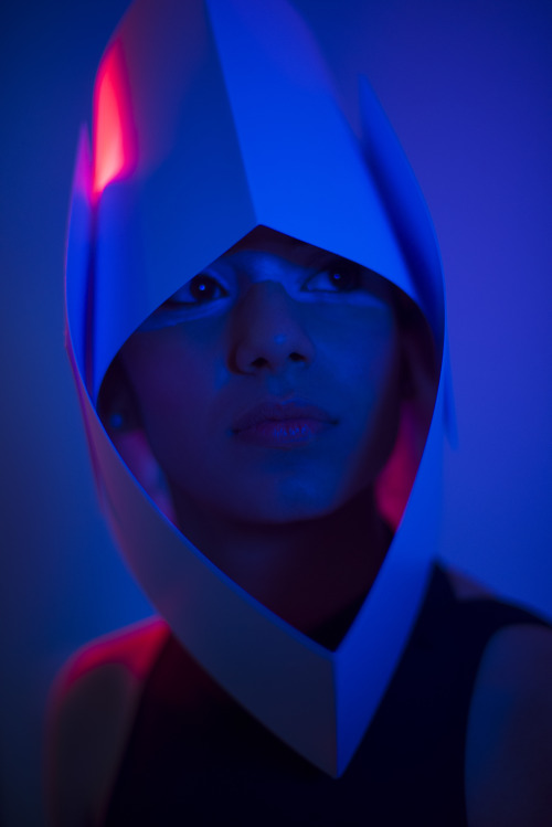 nidashah:  Collaborative Practice: Some of the Images from the final editorial shoot with the fully made catwalk accessories, using polypropylene plastic and spray painted metal eyelets. These images are completely different from our photography sessions