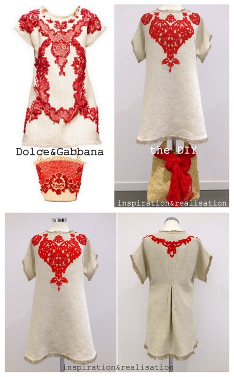 DIY Dolce &amp; Gabbana Inspired Rafia Coral Dress Tutorial from inspiration &amp; realisation here.