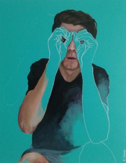 Jon, K Schwede, oil and acrylics on canvas