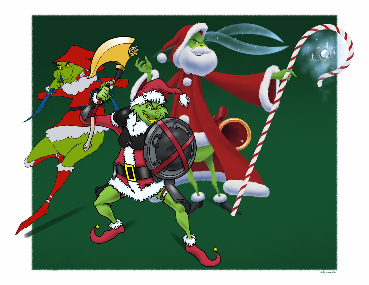 Art By Fives — The Three Grinch Party, 2022 Created these after I