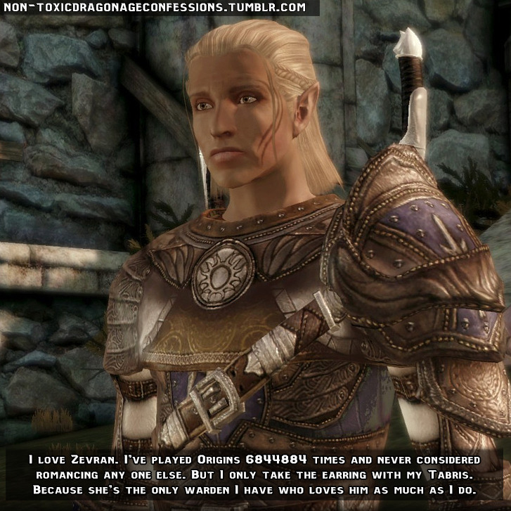 Bioware Confessions — I love romancing Zevran in Dragon Age: Origins, as