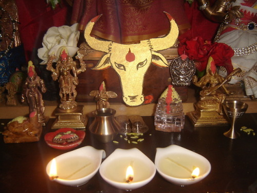 Last night of Navaratri, Vishnu as Vishnudurgai at my household shrine