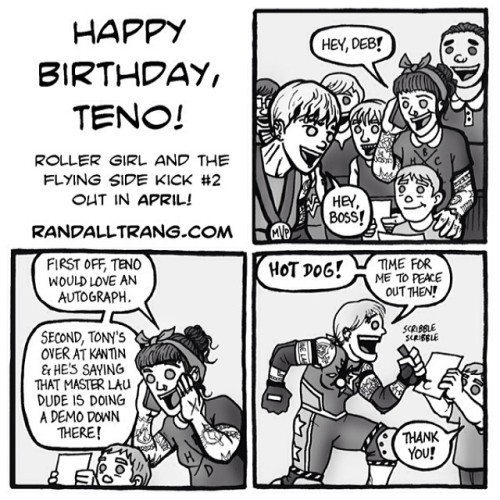 Happy 8th birthday to Teno Slater! Here he and @bakeanddestroy are in the next ROLLER GIRL. They&rsq