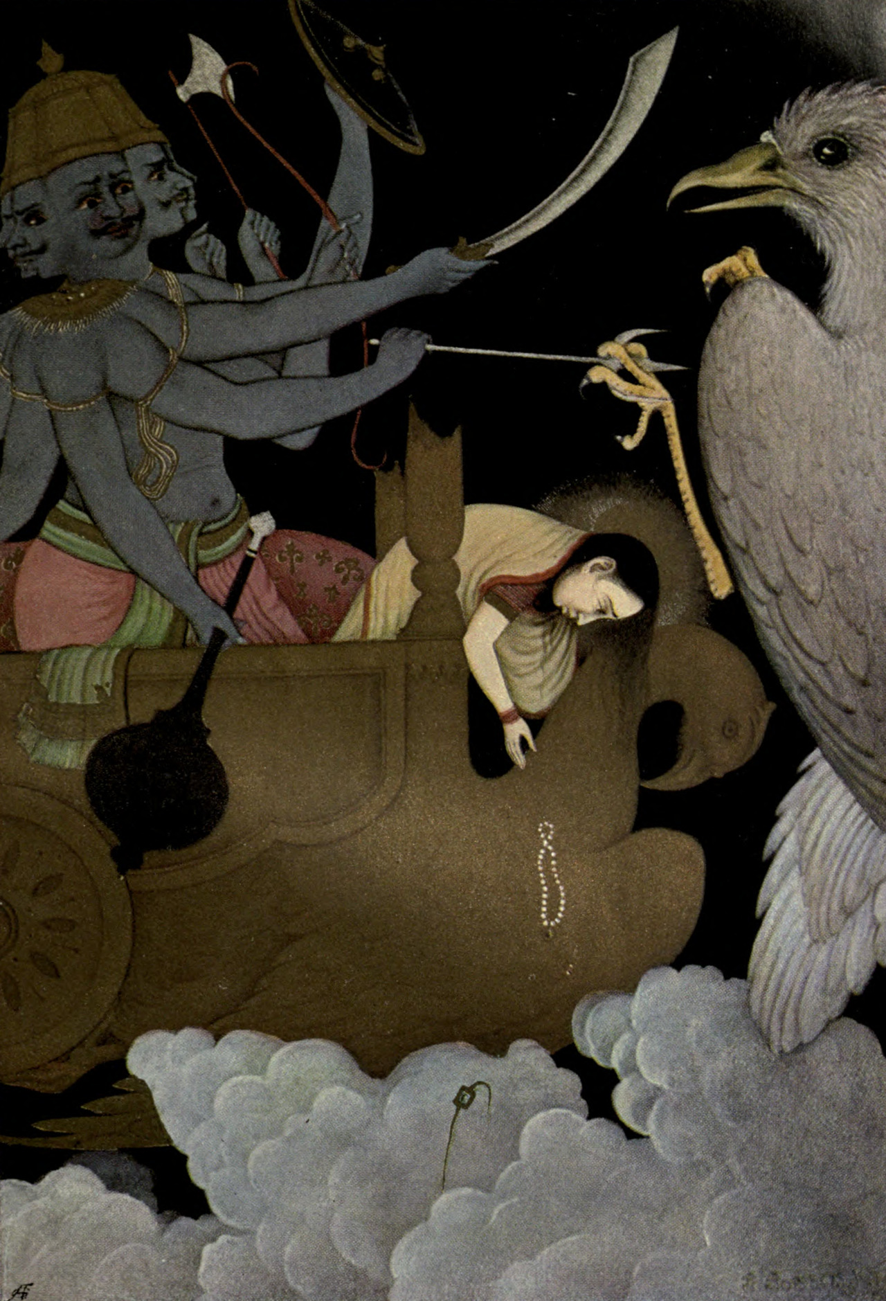 nemfrog:“Ravana fighting with Jatayu.” Myths of the Hindus &amp; Buddhists. 1914.