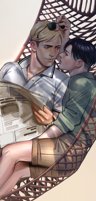 mstrmagnolia:  Illustrations done for Eruri event in Korea ! Lineart by Harris  Colouring by Magnolia 