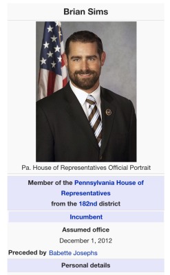 pizzaotter:  thegayalchemist:  Remember Brain Sims? The extremely handsome and intelligent man, that was Pennsylvania’s first openly gay State Representative when he assumed office in 2012?  Well, now he’s running for Congress!   If you’d like to