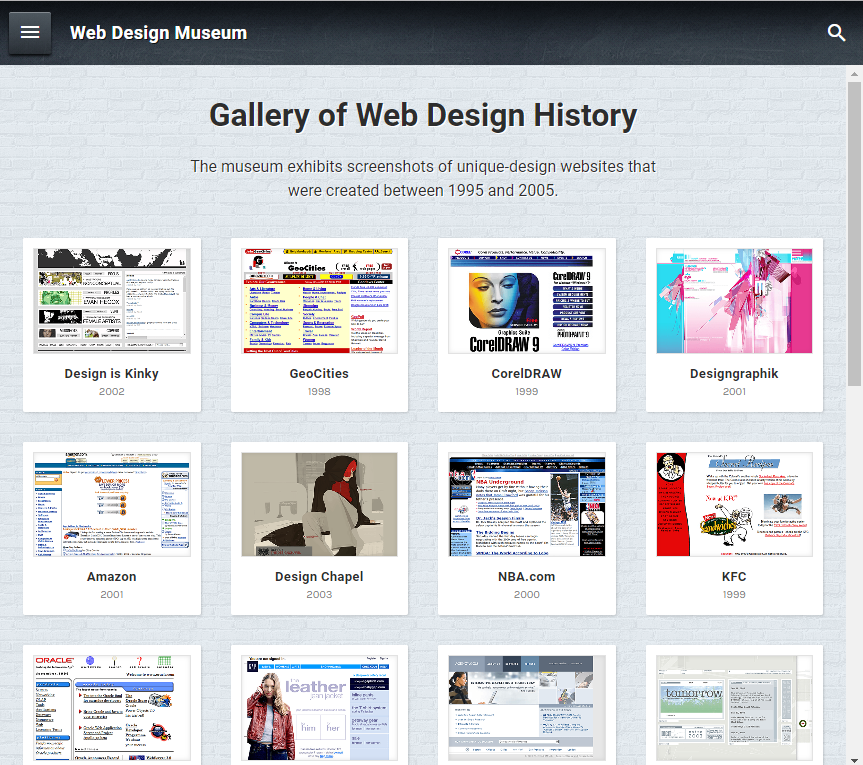 Game Gallery Online in 1995 - Web Design Museum