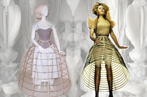 Mannequine with &ldquo;hoop skirt&rdquo; 1850/60 - Alexander McQueen for Dazed &amp; Con