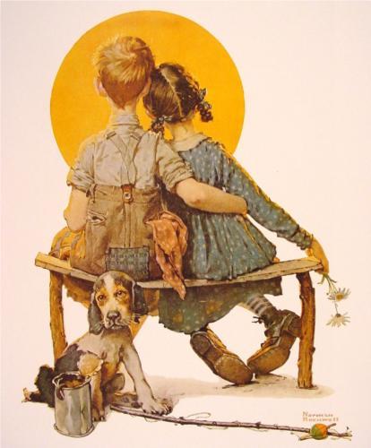 Norman Rockwell ~ Boy and Girl Gazing at the Moon 1926  &lt;33333333333333333333333333333333