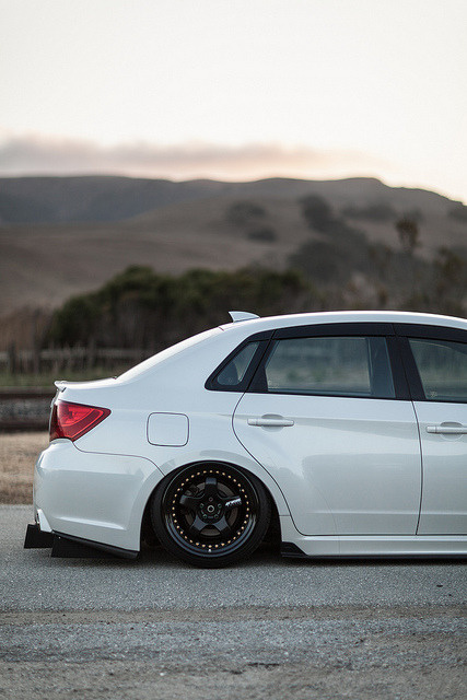 lightandluxury:  Bagged Subaru WRX On Meister S1 on Flickr. 