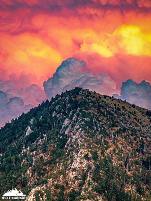 Magical sky over Mount Mitsikeli, Díkorfo, Zagorohoria in the region of Ioannina, Epirus, Greece by 