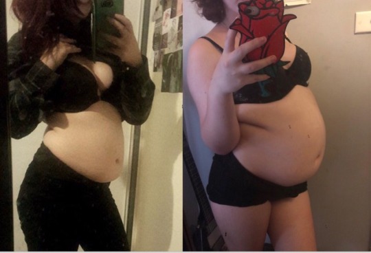 bigtum101:  I hope you guys like my comparisons because there’s gonna be a heap of them coming this week aha. I love how much my belly has been growing this year. It’s so huge and I’m really becoming a proper fatty. Xx