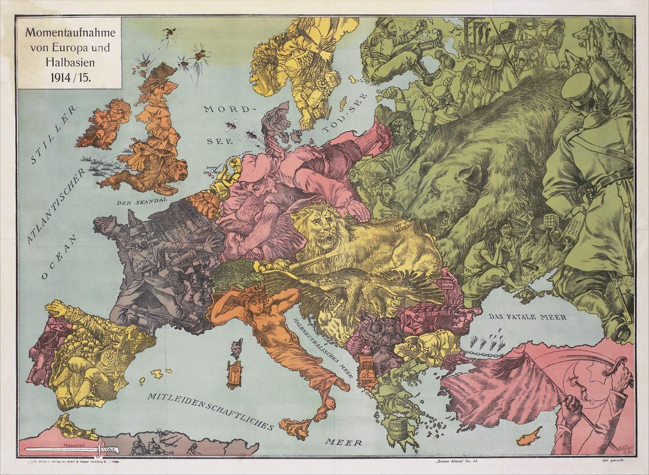 A Snapshot of Europe, 1915. More satirical maps - Maps on the Web
