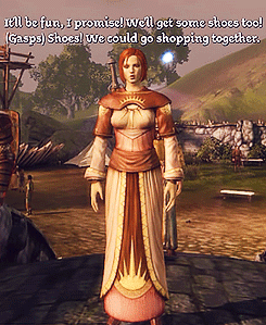 justicarrsamara:  pro-gay:  That one time Leliana wanted to take Morrigan ‘shopping' and