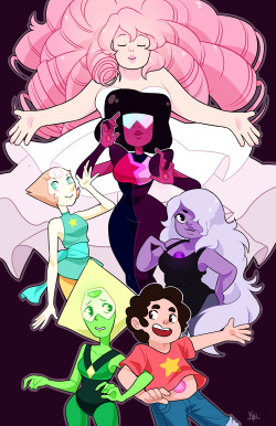kaitexel:  I might do more work to this soon but I really wanted to post it!I was due to make a new group shot of the Gems thanks to Peridot’s new membership! &lt;3 