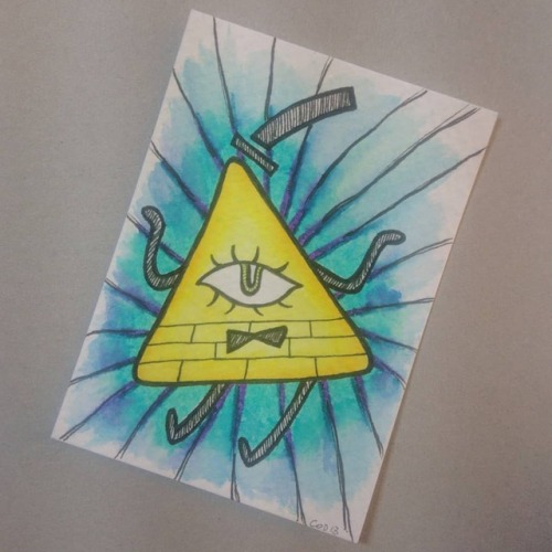 B U Y G O L D #gravityfalls #billcipher #atc #ink #watercolor #indieart #fanart www.instagra