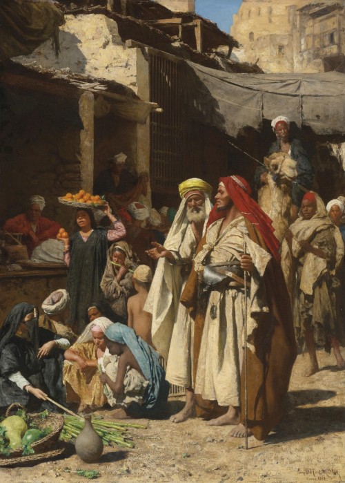 the-paintrist: art-and-things-of-beauty: Leopold Carl Müller (1834-1892) - A street scene, Cairo. oi