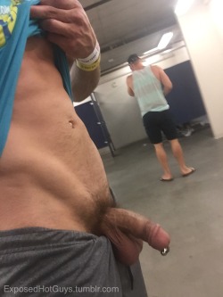 exposedhotguys:  Turn around!!! I got something for you!!! (FYI he did turn around and see me taking these pics. He just smiled and walked out! Lol) To see more of me CLICK HERE!!!! 