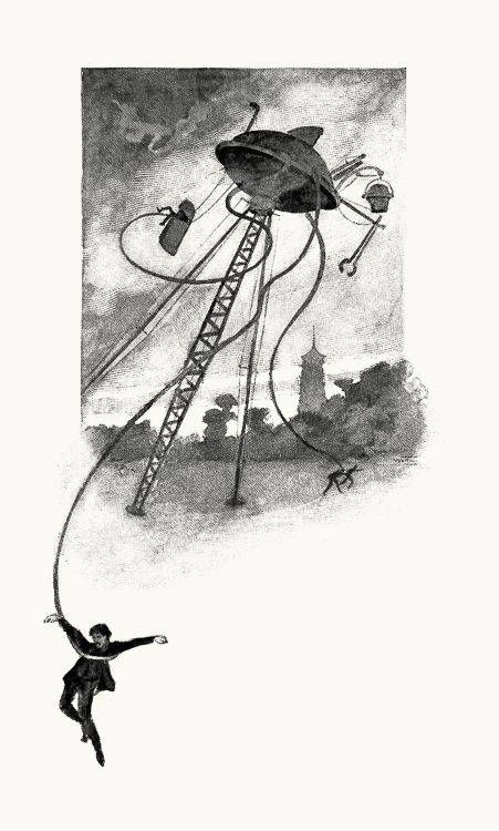 oldbookillustrations: Picked them up one by one. From The war of the worlds, by Herbert George Wells