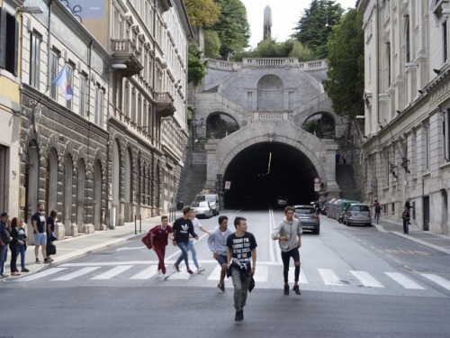 Jaywalkers in Trieste.