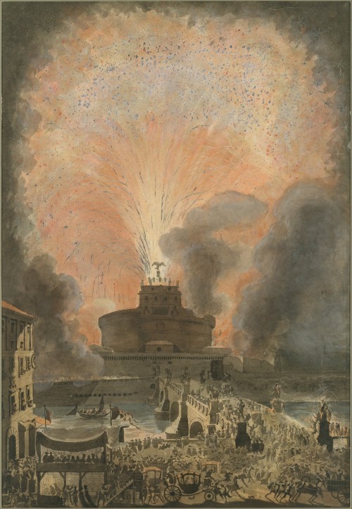 My favorite fireworks in all of art history:  Francesco Piranesi and Louis–Jean Desprez, The Girando