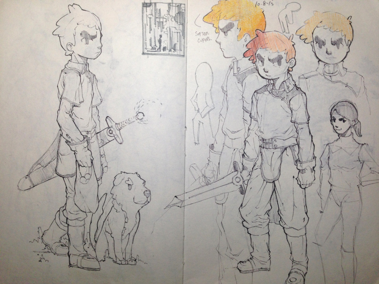 flyingmilkpig:  Some recent sketches. Trying to come up with a fun story so I can
