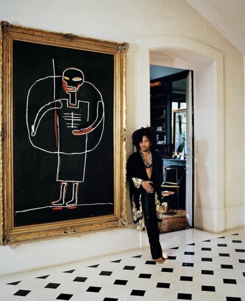 drip-2-hard:Lenny Kravitz and his Basquiat