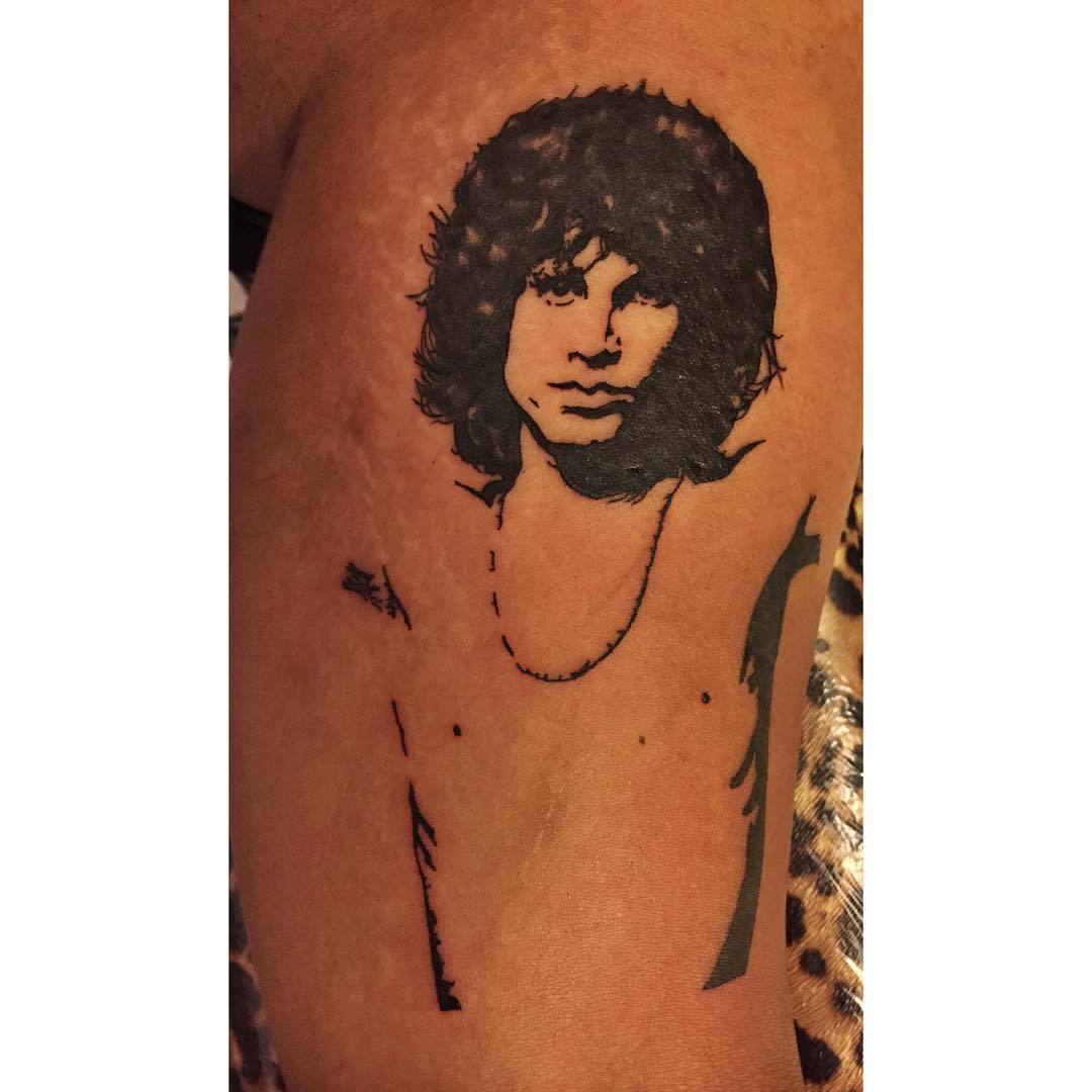 Jim Morrison by Silvija  Super 7 Tattoo Vilnius Lithuania  Super hero  tattoos Hero tattoo Small tattoos