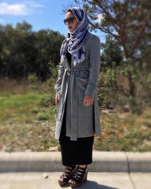 Winter &amp; Spring Vibes  Hatta Scarf: @velascarves  Belted Wrap Coat: @ahfif  #hijabfashion #h