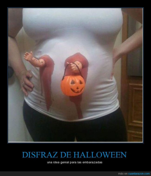 memator:  DISFRAZ DE HALLOWEEN - una idea genial para las embarazadas… http://ift.tt/1ZFxrXA