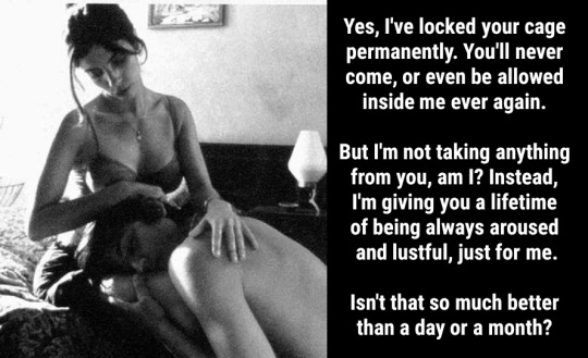 mrs-edge-says:mrs-edge-says:Mrs Edge says that every single day is Male Chastity Day.…More captions at:http://Mrs-Edge-Says.tumblr.comMrs Edge says that she loves that I’m aroused for her every day.  She has a point. 😍😍🔐