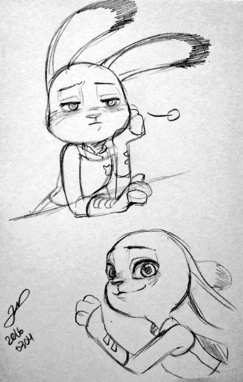 gorgonzol-st:  20160304 Nick&Judy from Zootopia drawings 