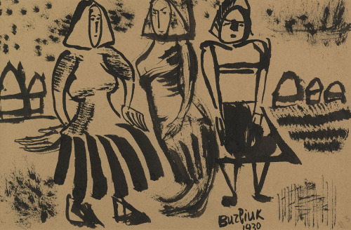 Three Woman, 1930, David BurliukMedium: ink