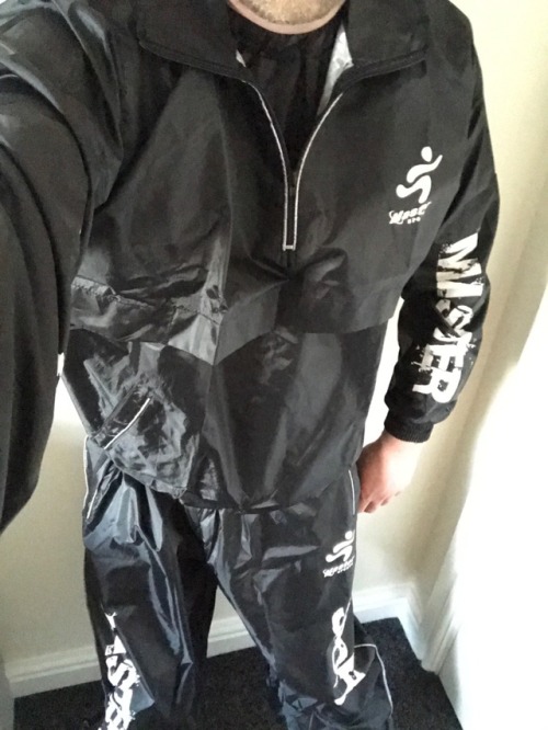 New PVC waterproof sweat suit for the weekend!