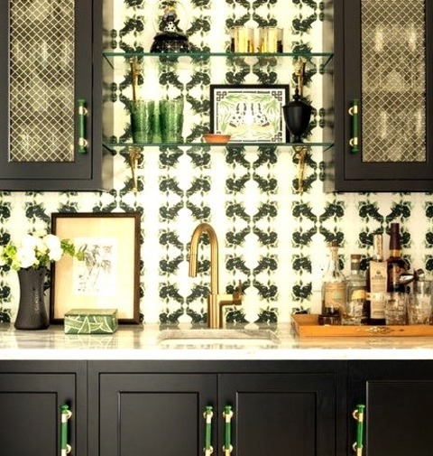 Transitional Home Bar - GalleyRemodeling Ideas For A Mid-sized Transitional Galley With A Medium Tone