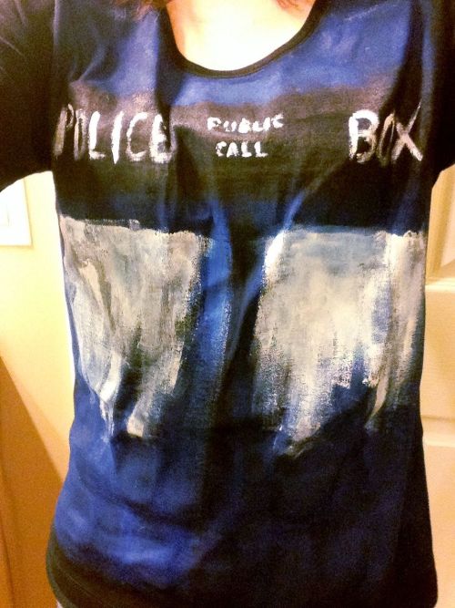 I like this hand made, Expressionistic Tardis tshirt. Well Done! ascandalintheimpala:  Happy Tee Tue