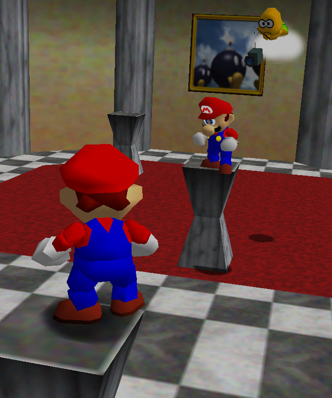 Small Mario Findings — In the mirror room in Peach's Castle in Super...
