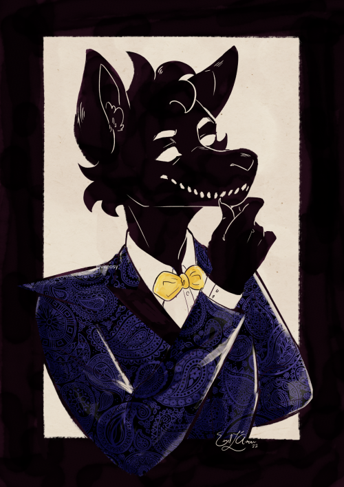 a devious smile, a curious glance// art trade with @silverwingstorm