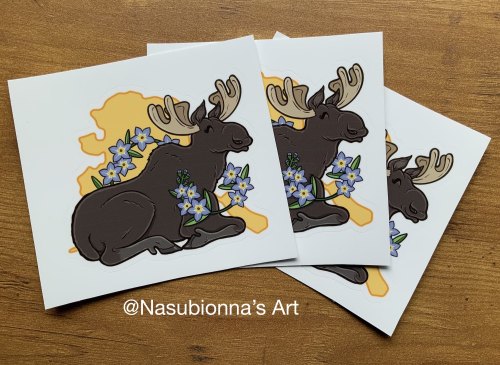 nasubionna:Kiss-cut vinyl stickers of six of my state animals &amp; flowers are now available in