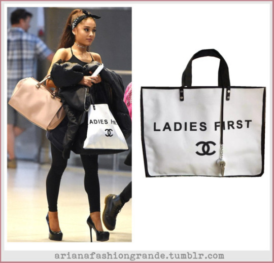 CHANEL Canvas Calfskin Large Let's Demonstrate Tote White Black