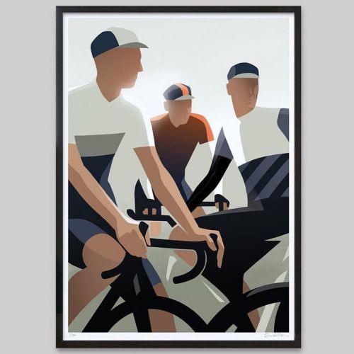 retrovelocycling:Group ride. Illustration by @guy.allen . / / / / / / /  #groupride #bunchride #morningridesquad #sunriseride #morningride #roadcycling #riding #ride #cycling #cyclinglife #bikelife #bicycle #bike #bikes #cyclist #cyclists #getoutandride