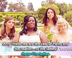hobanwashburnes:feyminism-blog:(x)#in which amy and aubrey are literally leslie and april
