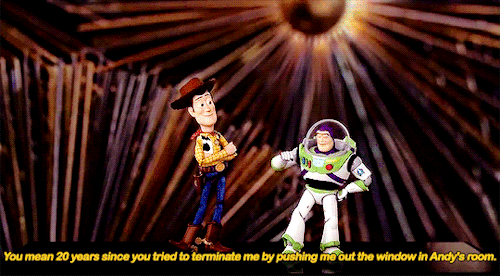 dailygiffing:Woody and Buzz Lightyear presenting at the 88th Academy Awards