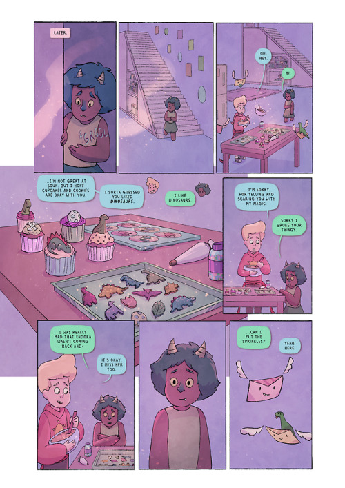 “Wizard Babysitting”, a young town wizard babysits a goblin girl. My 8 page comic for Wi